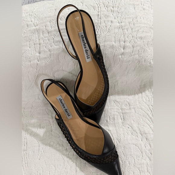 Charles David Shoes - Charles David Black Slingback Heels